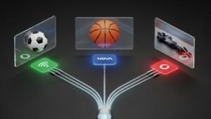 Γραφική απεικόνιση επιλογών streaming για ποδόσφαιρο και μπάσκετ στην Ελλάδα.